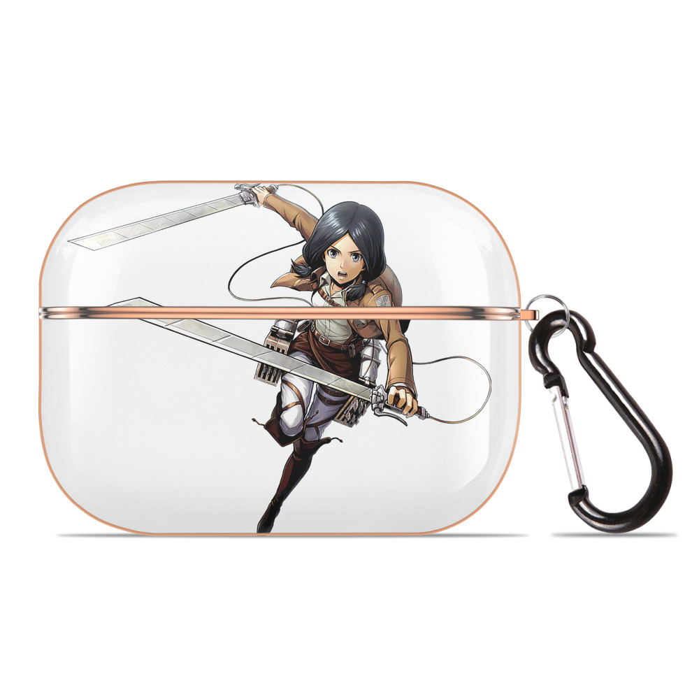 （画像用） 進撃の巨人 ミカサ·アッカーマン Attack on Titan Mikasa Ackerman 【AirPods Pro用】ハードシェル保護ケース｜耐衝撃・防指紋・カラビナ付き商品仕様