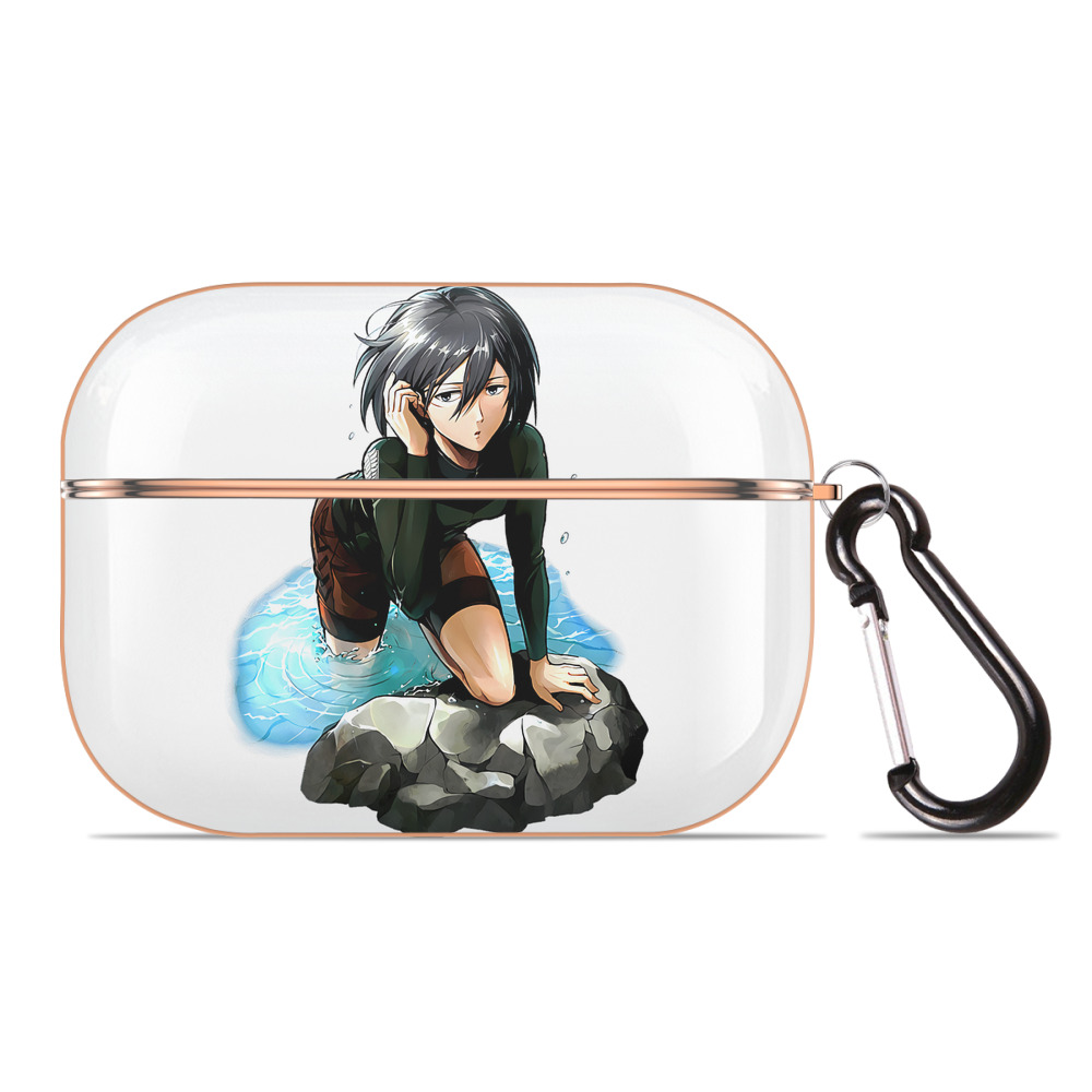 （画像用） 進撃の巨人 ミカサ·アッカーマン Attack on Titan Mikasa Ackerman 【AirPods Pro用】ハードシェル保護ケース｜耐衝撃・防指紋・カラビナ付き商品仕様