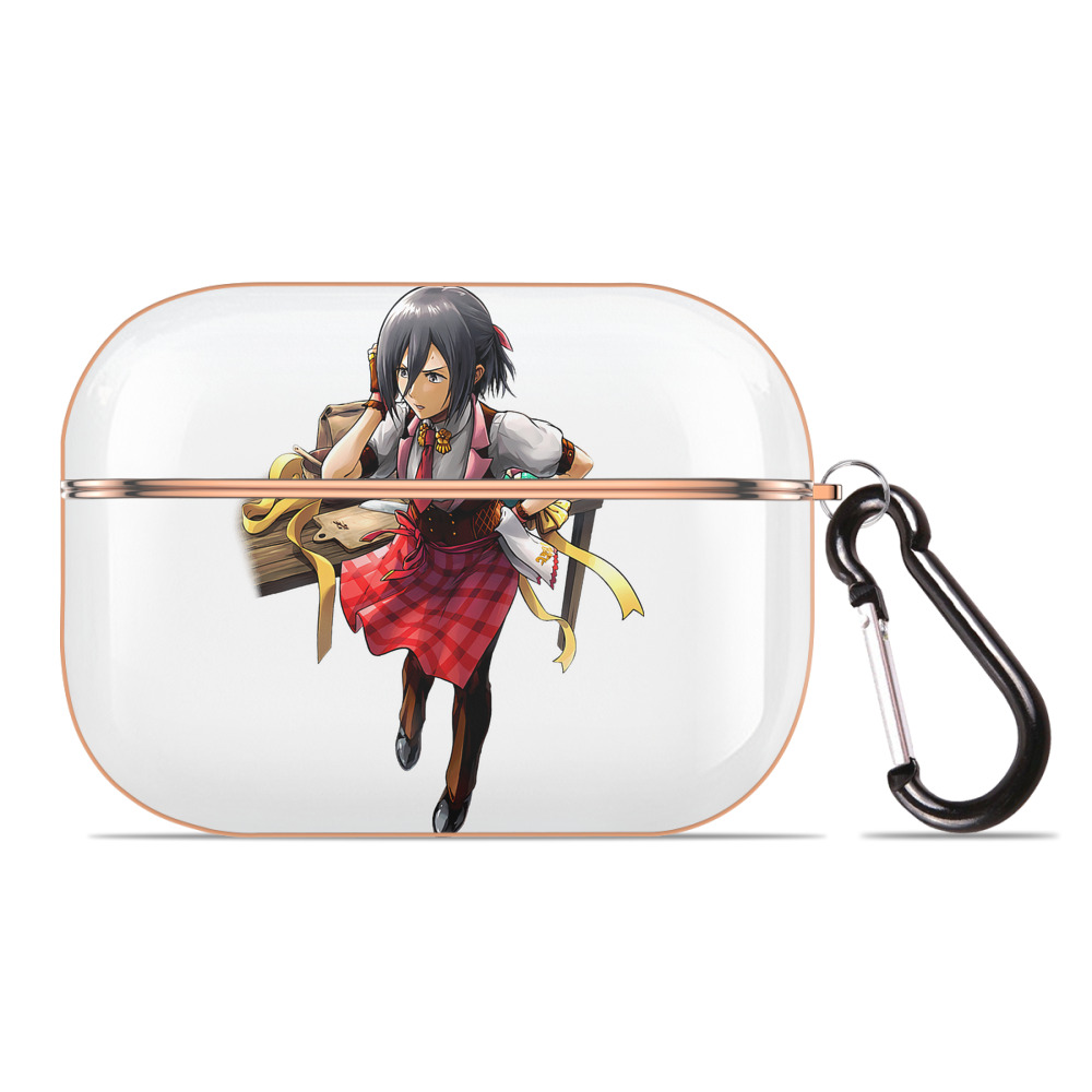 （画像用） 進撃の巨人 ミカサ·アッカーマン Attack on Titan Mikasa Ackerman 【AirPods Pro用】ハードシェル保護ケース｜耐衝撃・防指紋・カラビナ付き商品仕様