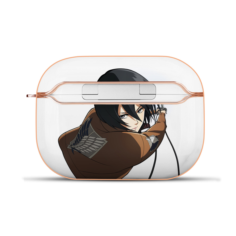 （画像用） 進撃の巨人 ミカサ·アッカーマン Attack on Titan Mikasa Ackerman 【AirPods Pro用】ハードシェル保護ケース｜耐衝撃・防指紋・カラビナ付き商品仕様