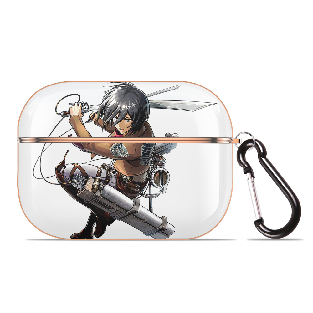 （画像用） 進撃の巨人 ミカサ·アッカーマン Attack on Titan Mikasa Ackerman 【AirPods Pro用】ハードシェル保護ケース｜耐衝撃・防指紋・カラビナ付き商品仕様