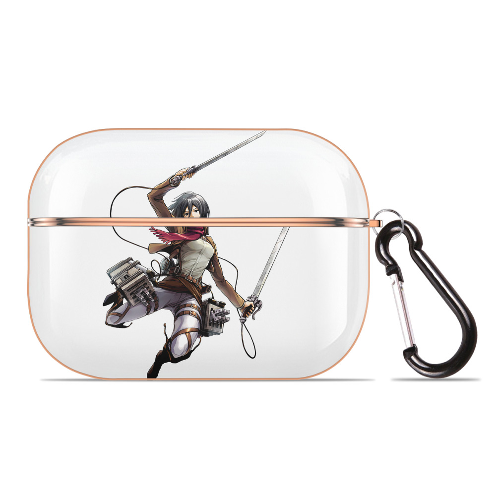 （画像用） 進撃の巨人 ミカサ·アッカーマン Attack on Titan Mikasa Ackerman 【AirPods Pro用】ハードシェル保護ケース｜耐衝撃・防指紋・カラビナ付き商品仕様