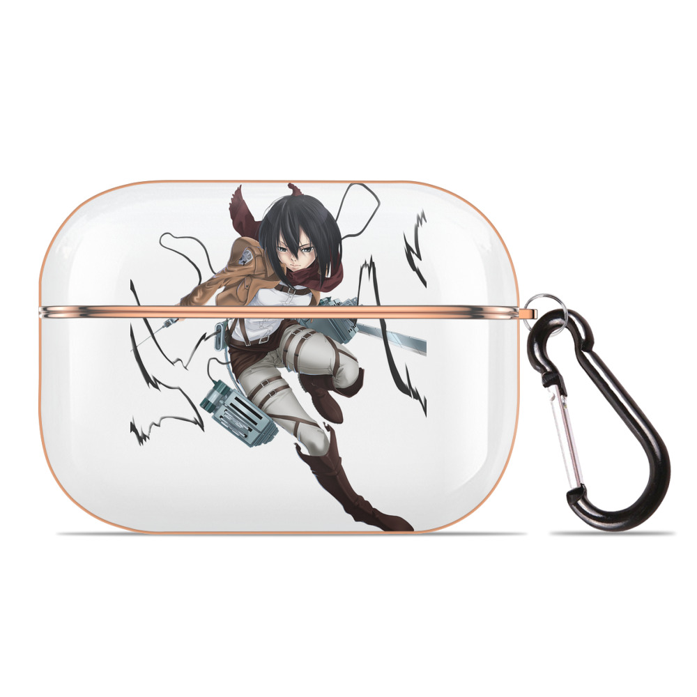 （画像用） 進撃の巨人 ミカサ·アッカーマン Attack on Titan Mikasa Ackerman 【AirPods Pro用】ハードシェル保護ケース｜耐衝撃・防指紋・カラビナ付き商品仕様