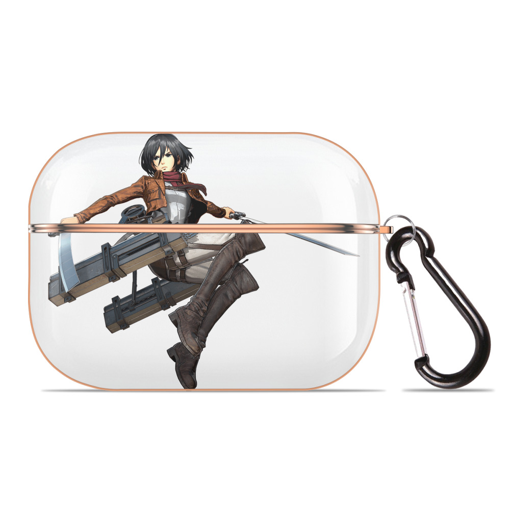 （画像用） 進撃の巨人 ミカサ·アッカーマン Attack on Titan Mikasa Ackerman 【AirPods Pro用】ハードシェル保護ケース｜耐衝撃・防指紋・カラビナ付き商品仕様