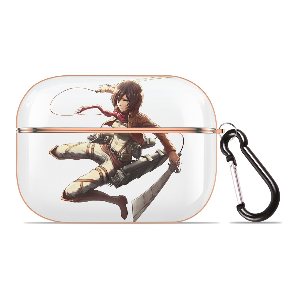 （画像用） 進撃の巨人 ミカサ·アッカーマン Attack on Titan Mikasa Ackerman 【AirPods Pro用】ハードシェル保護ケース｜耐衝撃・防指紋・カラビナ付き商品仕様