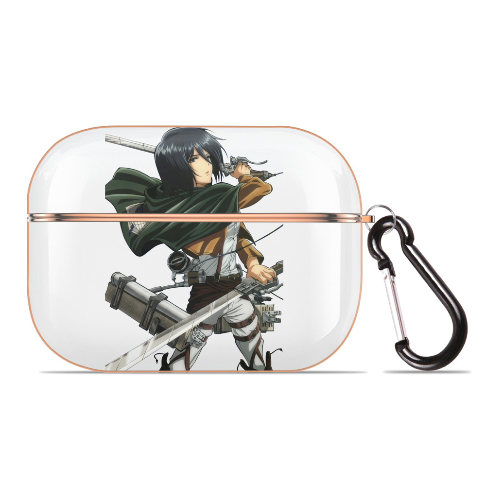 （画像用） 進撃の巨人 ミカサ·アッカーマン Attack on Titan Mikasa Ackerman 【AirPods Pro用】ハードシェル保護ケース｜耐衝撃・防指紋・カラビナ付き商品仕様