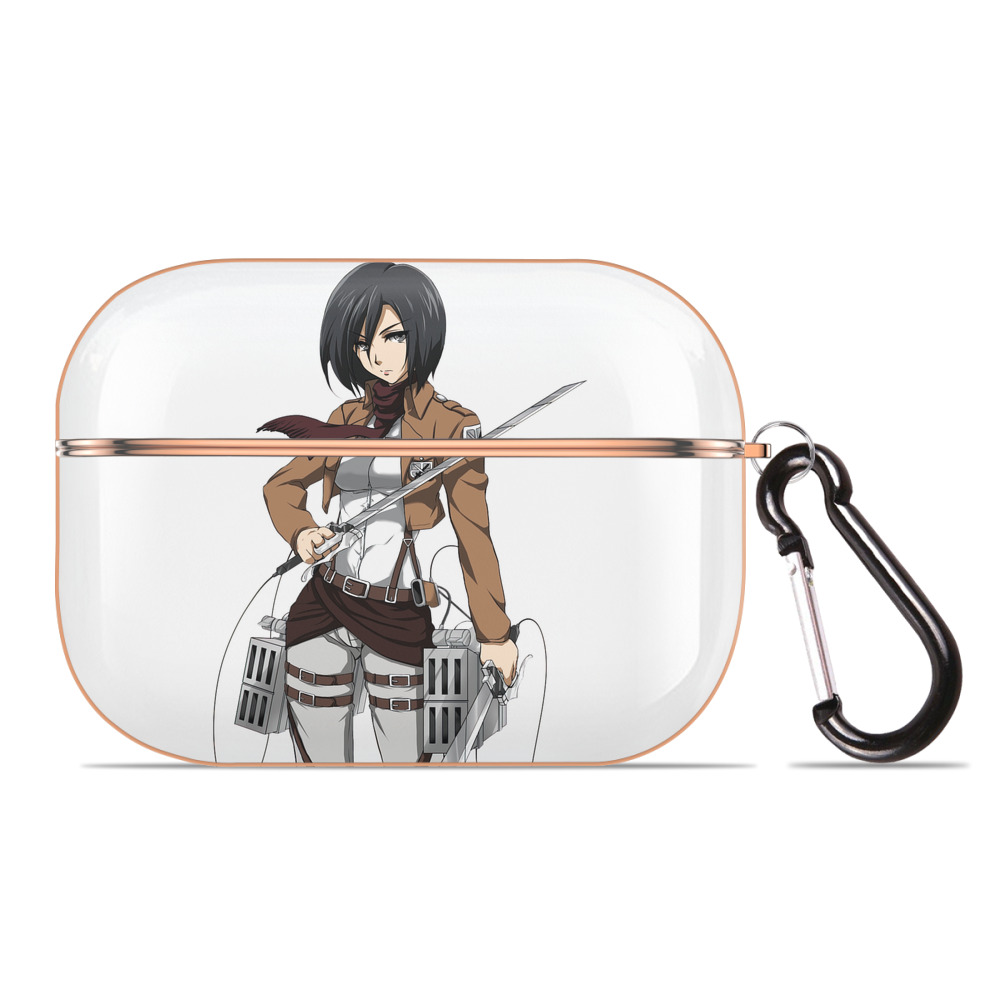 （画像用） 進撃の巨人 ミカサ·アッカーマン Attack on Titan Mikasa Ackerman 【AirPods Pro用】ハードシェル保護ケース｜耐衝撃・防指紋・カラビナ付き商品仕様