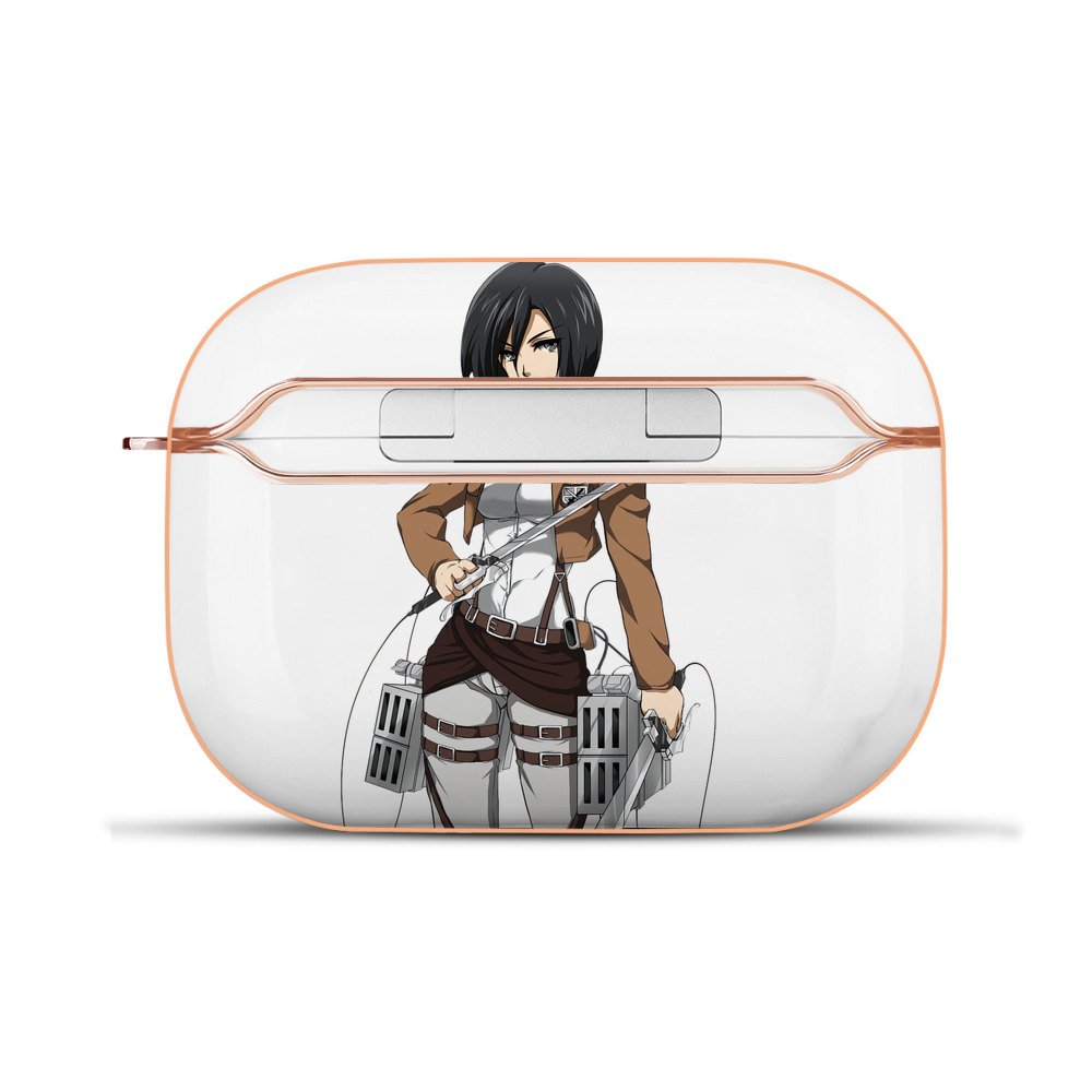 （画像用） 進撃の巨人 ミカサ·アッカーマン Attack on Titan Mikasa Ackerman 【AirPods Pro用】ハードシェル保護ケース｜耐衝撃・防指紋・カラビナ付き商品仕様