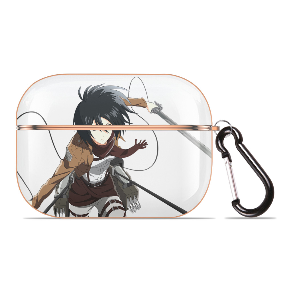 （画像用） 進撃の巨人 ミカサ·アッカーマン Attack on Titan Mikasa Ackerman 【AirPods Pro用】ハードシェル保護ケース｜耐衝撃・防指紋・カラビナ付き商品仕様