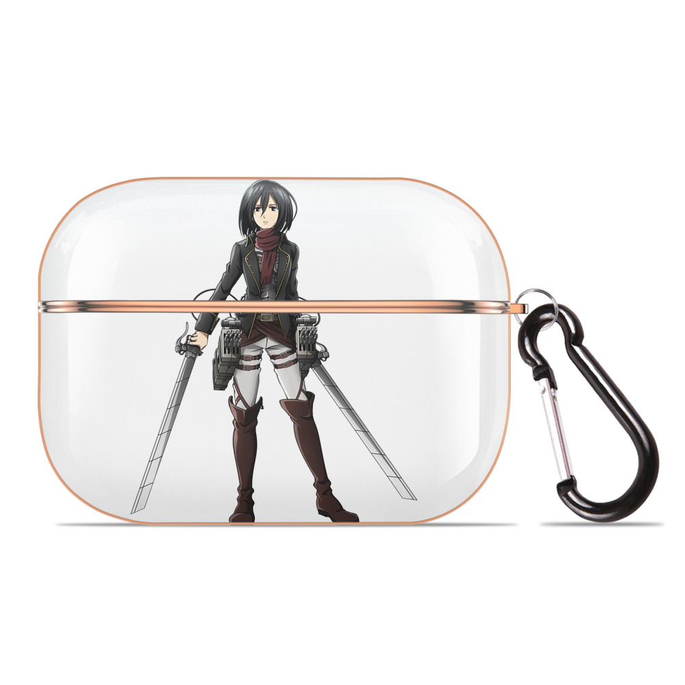 （画像用） 進撃の巨人 ミカサ·アッカーマン Attack on Titan Mikasa Ackerman 【AirPods Pro用】ハードシェル保護ケース｜耐衝撃・防指紋・カラビナ付き商品仕様