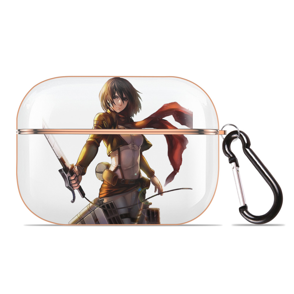 （画像用） 進撃の巨人 ミカサ·アッカーマン Attack on Titan Mikasa Ackerman 【AirPods Pro用】ハードシェル保護ケース｜耐衝撃・防指紋・カラビナ付き商品仕様
