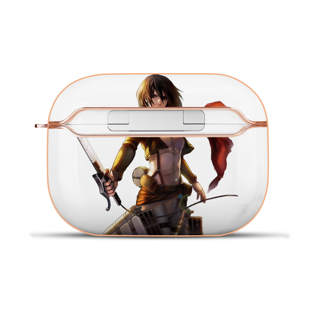 （画像用） 進撃の巨人 ミカサ·アッカーマン Attack on Titan Mikasa Ackerman 【AirPods Pro用】ハードシェル保護ケース｜耐衝撃・防指紋・カラビナ付き商品仕様