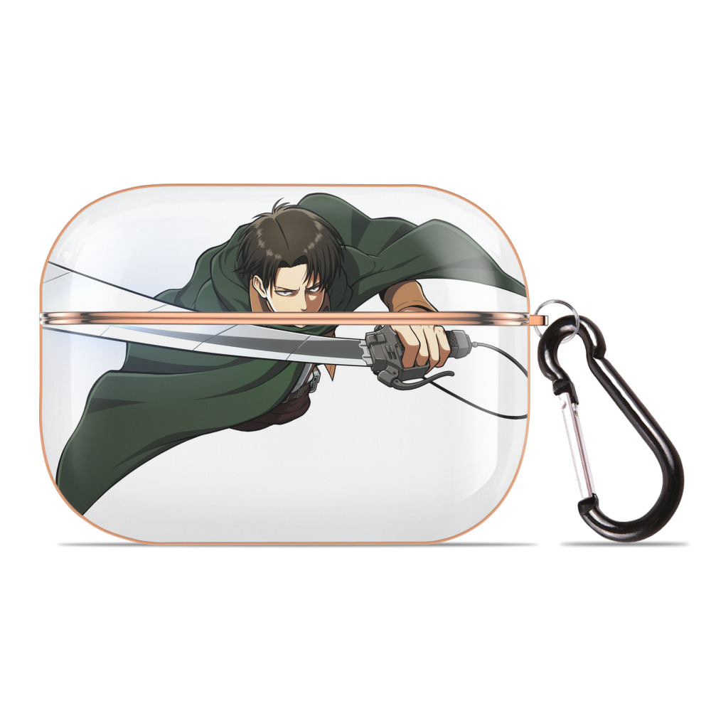 （画像用） 進撃の巨人 リヴァイ·アッカーマン Attack on Titan Levi Ackerman 【AirPods Pro用】ハードシェル保護ケース｜耐衝撃・防指紋・カラビナ付き商品仕様