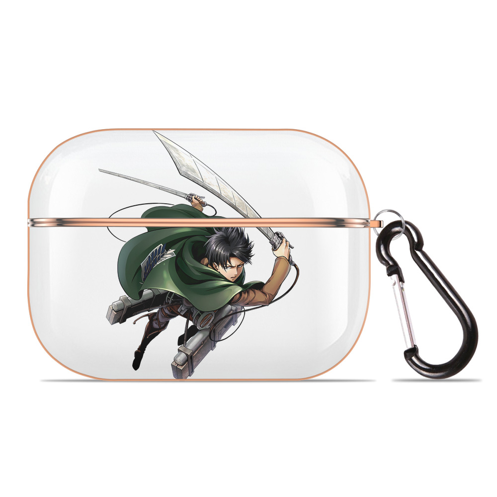 （画像用） 進撃の巨人 リヴァイ·アッカーマン Attack on Titan Levi Ackerman 【AirPods Pro用】ハードシェル保護ケース｜耐衝撃・防指紋・カラビナ付き商品仕様