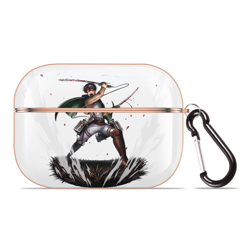 （画像用） 進撃の巨人 リヴァイ·アッカーマン Attack on Titan Levi Ackerman 【AirPods Pro用】ハードシェル保護ケース｜耐衝撃・防指紋・カラビナ付き商品仕様
