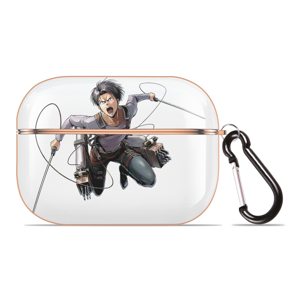 （画像用） 進撃の巨人 リヴァイ·アッカーマン Attack on Titan Levi Ackerman 【AirPods Pro用】ハードシェル保護ケース｜耐衝撃・防指紋・カラビナ付き商品仕様