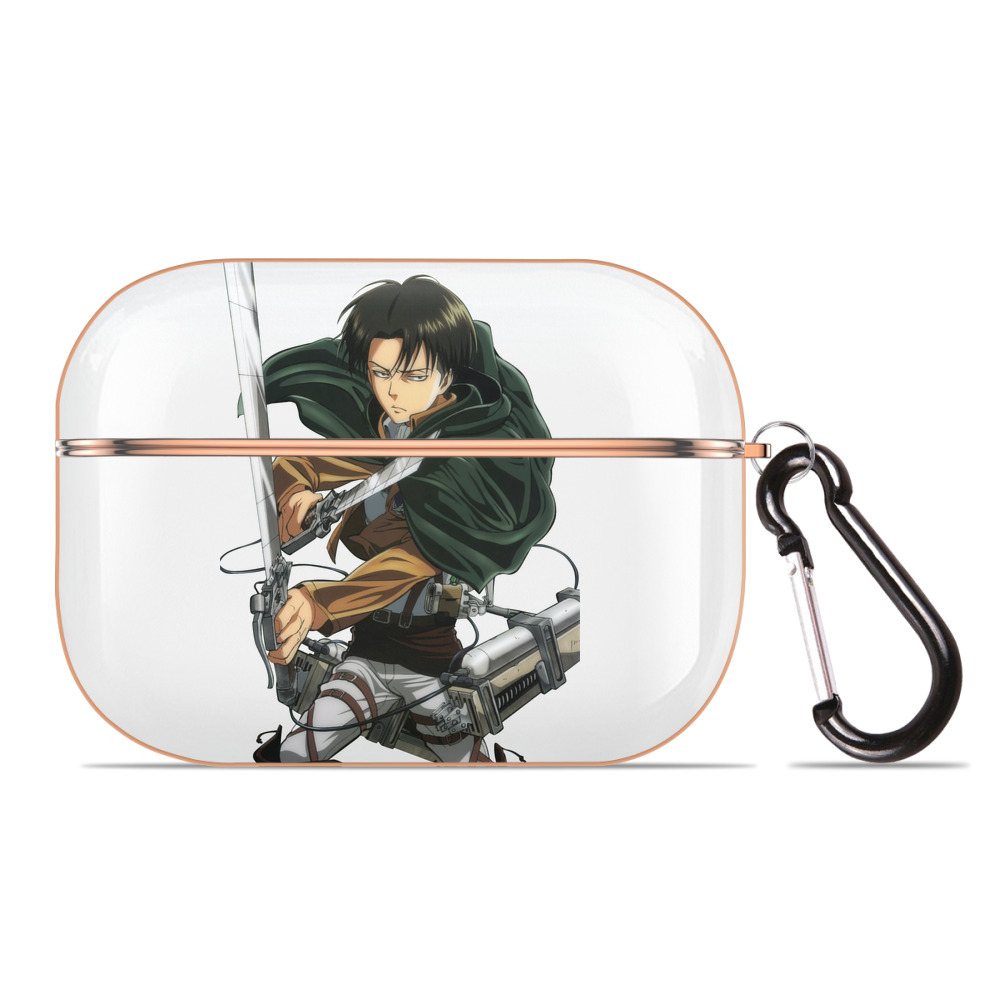 （画像用） 進撃の巨人 リヴァイ·アッカーマン Attack on Titan Levi Ackerman 【AirPods Pro用】ハードシェル保護ケース｜耐衝撃・防指紋・カラビナ付き商品仕様
