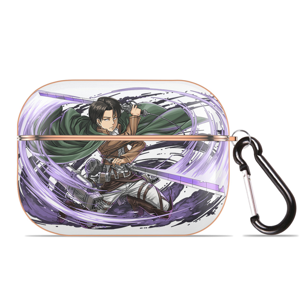 （画像用） 進撃の巨人 リヴァイ·アッカーマン Attack on Titan Levi Ackerman 【AirPods Pro用】ハードシェル保護ケース｜耐衝撃・防指紋・カラビナ付き商品仕様