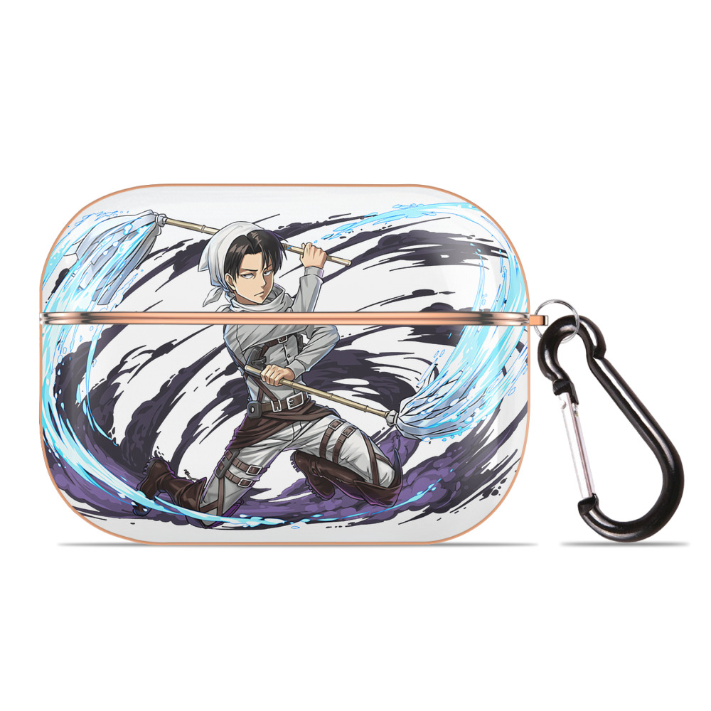 （画像用） 進撃の巨人 リヴァイ·アッカーマン Attack on Titan Levi Ackerman 【AirPods Pro用】ハードシェル保護ケース｜耐衝撃・防指紋・カラビナ付き商品仕様