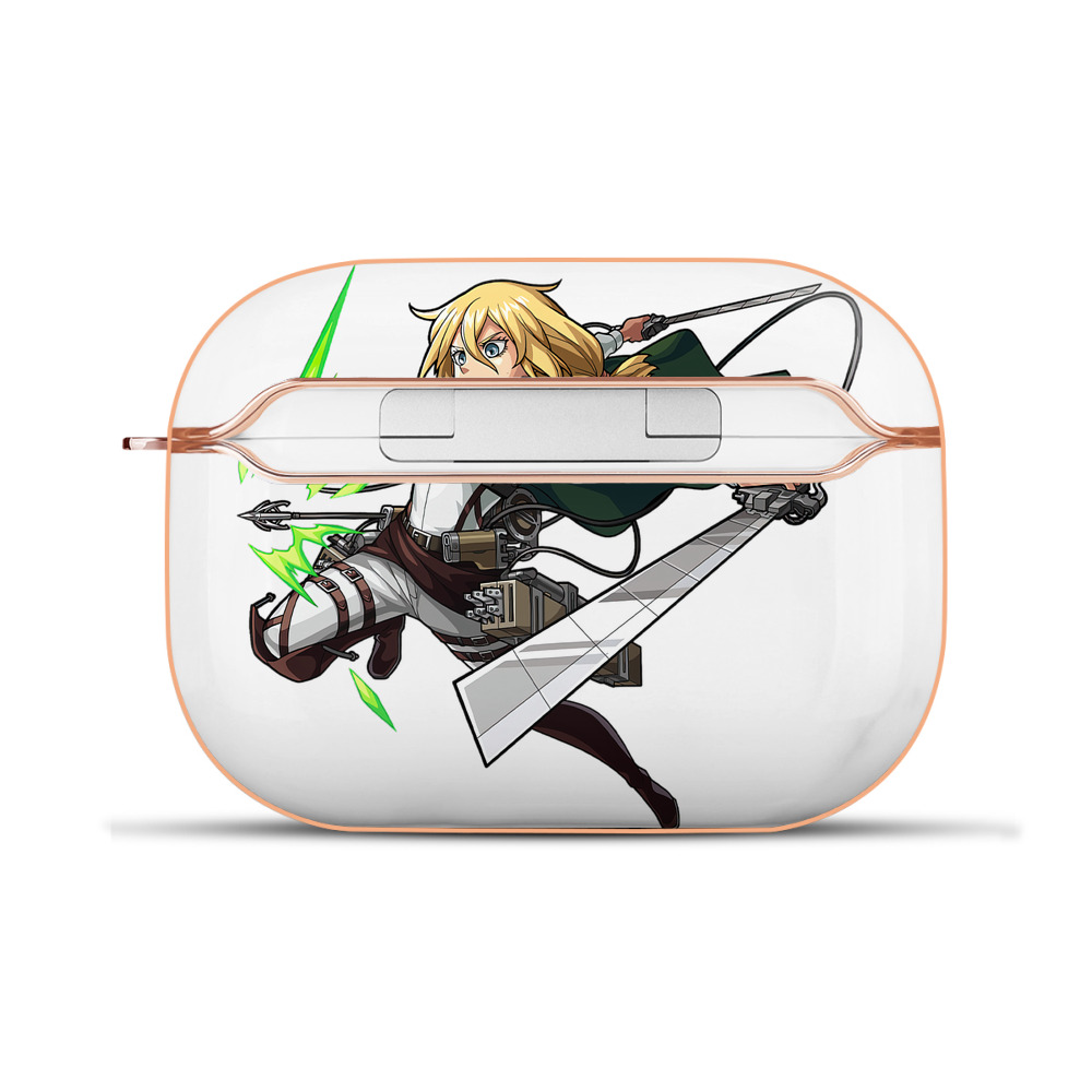 （画像用） 進撃の巨人 クリスタ·レンズ Attack on Titan Christa Lenz 【AirPods Pro用】ハードシェル保護ケース｜耐衝撃・防指紋・カラビナ付き商品仕様