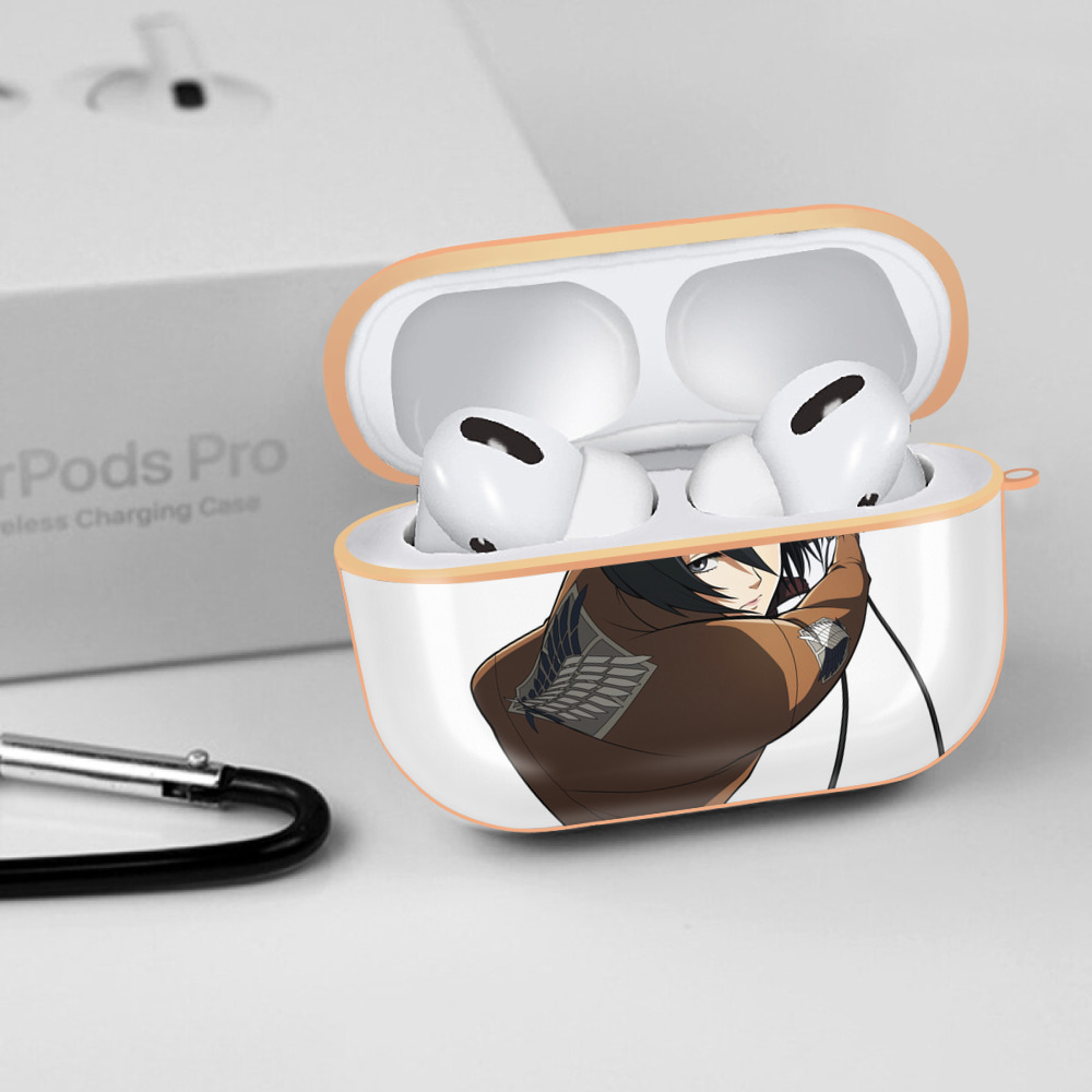 進撃の巨人 ミカサ·アッカーマン Attack on Titan Mikasa Ackerman 【AirPods Pro用】ハードシェル保護ケース｜耐衝撃・防指紋・カラビナ付き商品仕様