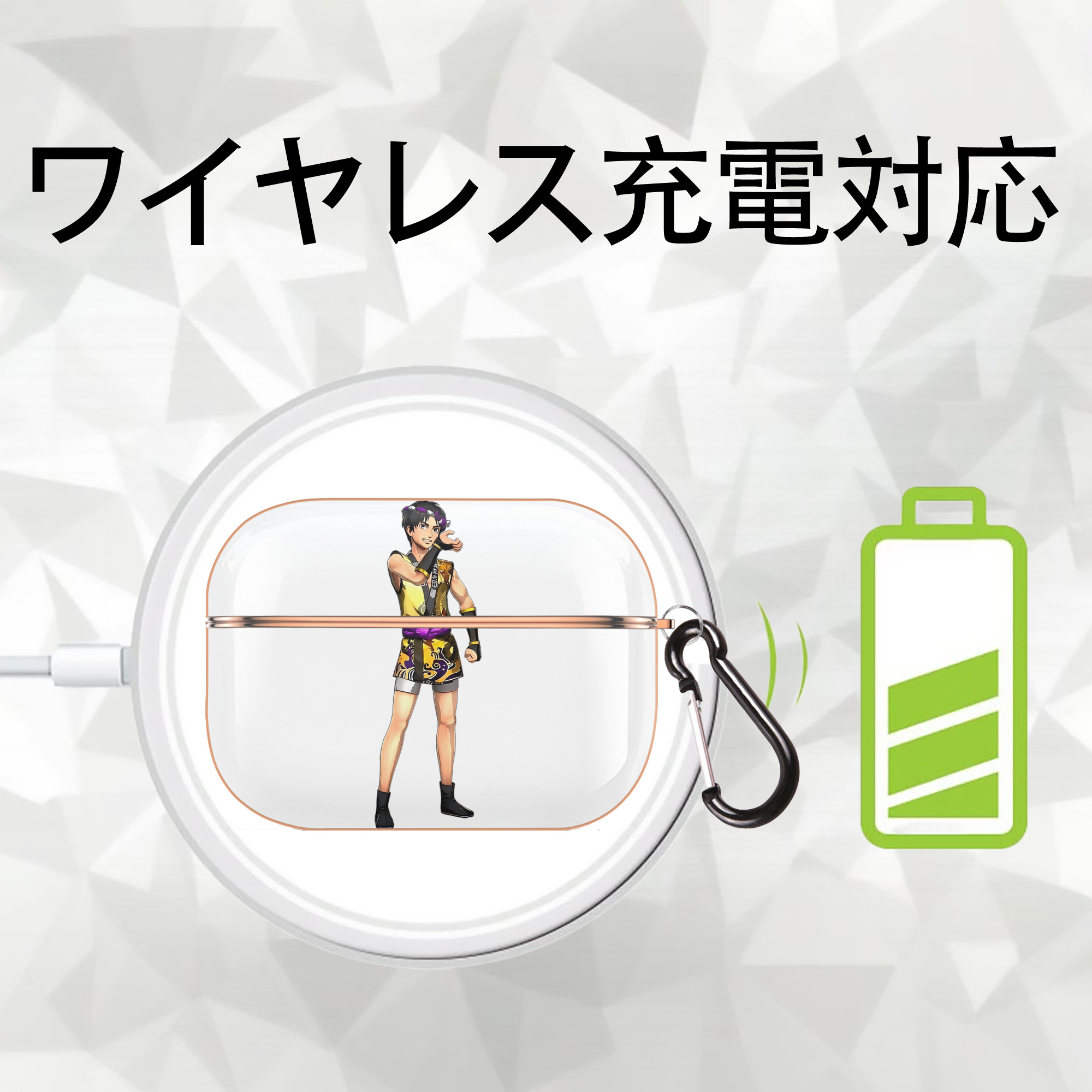 進撃の巨人 リヴァイ·アッカーマン Attack on Titan Levi Ackerman 【AirPods Pro用】ハードシェル保護ケース｜耐衝撃・防指紋・カラビナ付き商品仕様