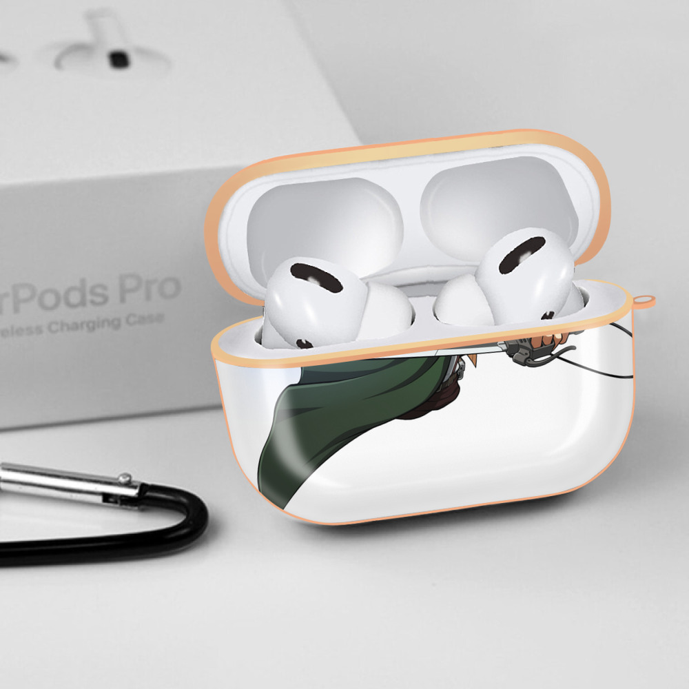 進撃の巨人 リヴァイ·アッカーマン Attack on Titan Levi Ackerman 【AirPods Pro用】ハードシェル保護ケース｜耐衝撃・防指紋・カラビナ付き商品仕様