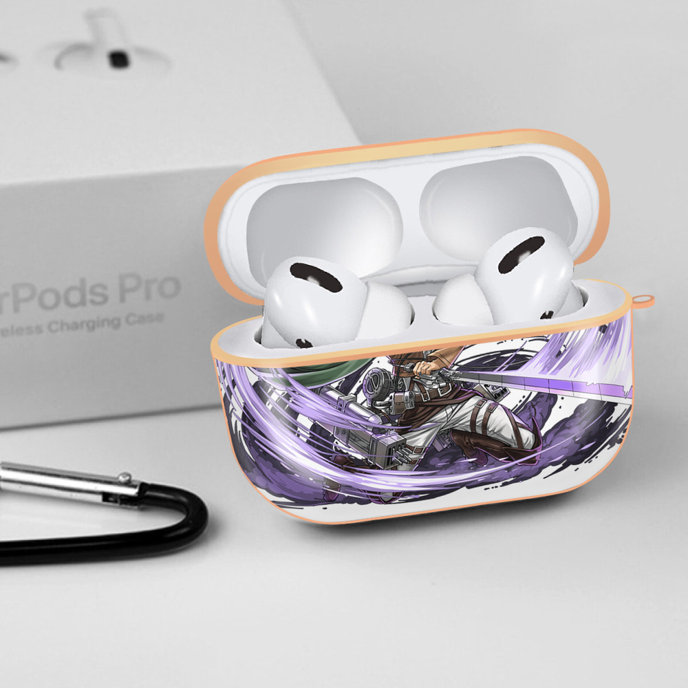 進撃の巨人 リヴァイ·アッカーマン Attack on Titan Levi Ackerman 【AirPods Pro用】ハードシェル保護ケース｜耐衝撃・防指紋・カラビナ付き商品仕様
