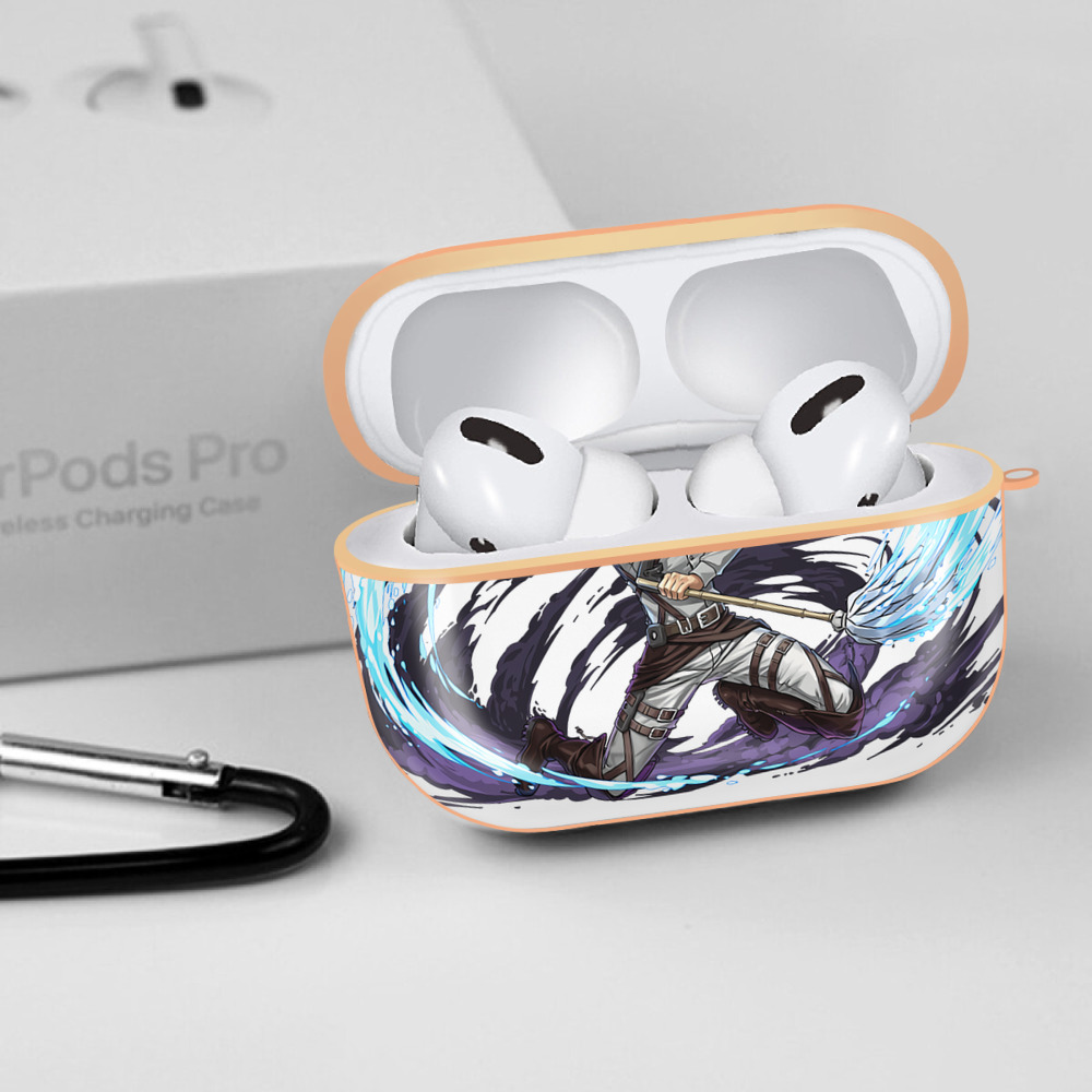 進撃の巨人 リヴァイ·アッカーマン Attack on Titan Levi Ackerman 【AirPods Pro用】ハードシェル保護ケース｜耐衝撃・防指紋・カラビナ付き商品仕様