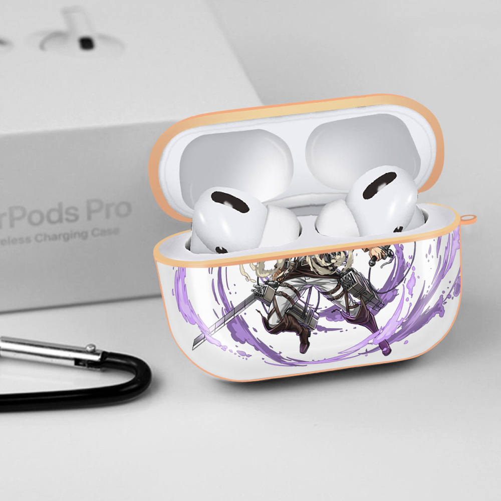 進撃の巨人 リヴァイ·アッカーマン Attack on Titan Levi Ackerman 【AirPods Pro用】ハードシェル保護ケース｜耐衝撃・防指紋・カラビナ付き商品仕様