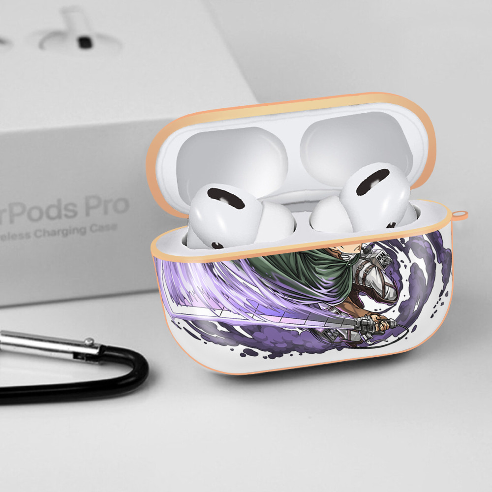 進撃の巨人 リヴァイ·アッカーマン Attack on Titan Levi Ackerman 【AirPods Pro用】ハードシェル保護ケース｜耐衝撃・防指紋・カラビナ付き商品仕様