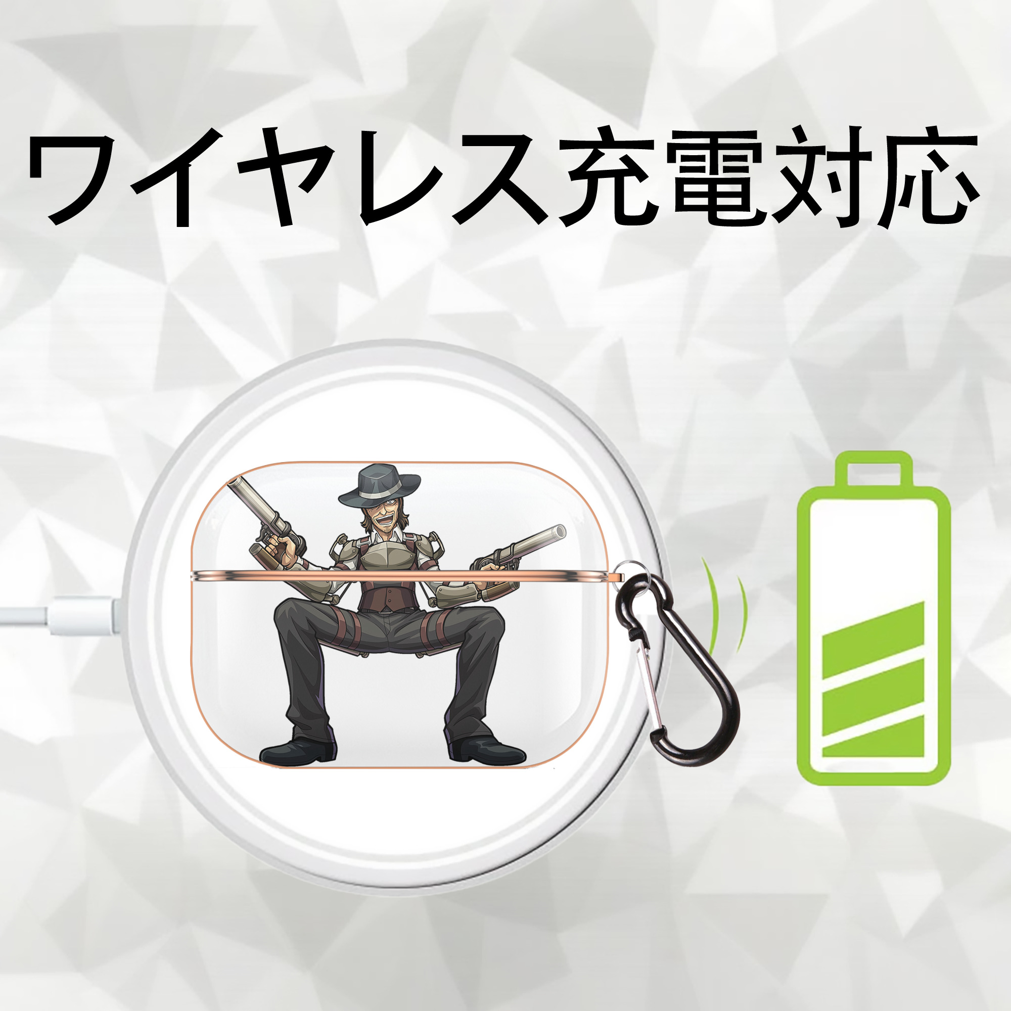 進撃の巨人 ケニー·アッカーマン Attack on Titan Kenny Ackerman 【AirPods Pro用】ハードシェル保護ケース｜耐衝撃・防指紋・カラビナ付き商品仕様