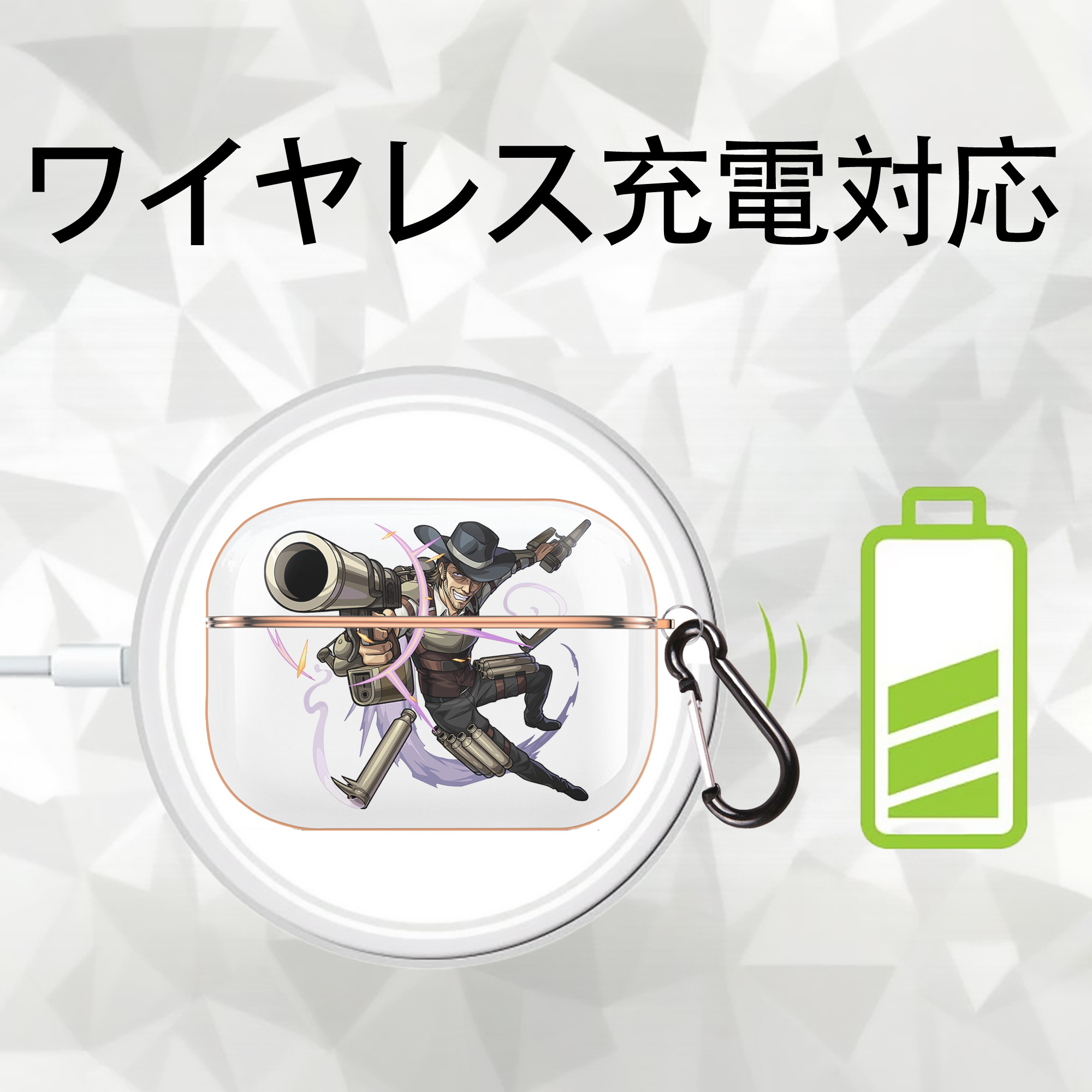 進撃の巨人 ケニー·アッカーマン Attack on Titan Kenny Ackerman 【AirPods Pro用】ハードシェル保護ケース｜耐衝撃・防指紋・カラビナ付き商品仕様